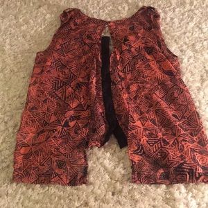 Open back patterned tank top